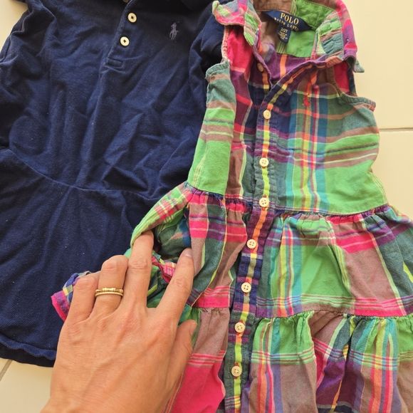 Ralph Lauren Navy Dress and Plaid Dress Set - Picture 5 of 8